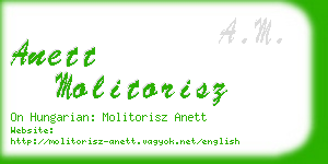 anett molitorisz business card
